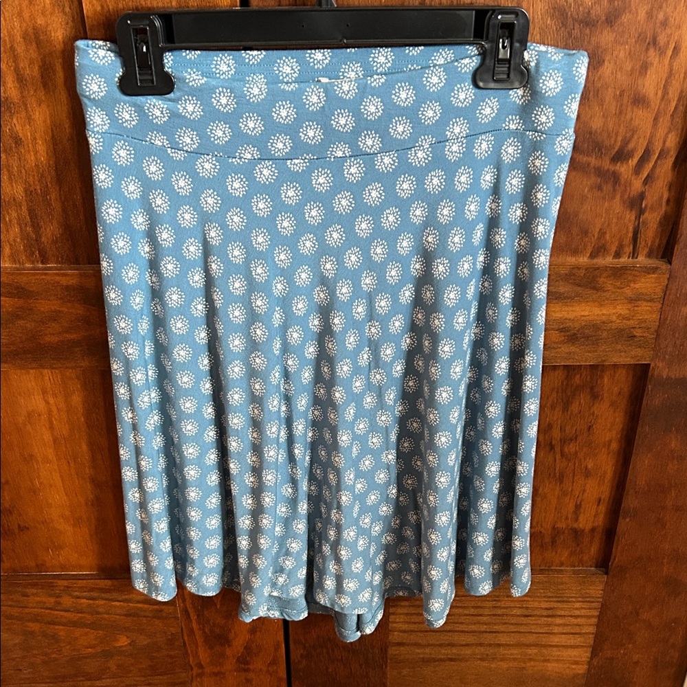 LOFT Blue and Cream Floral A-Line Skirt